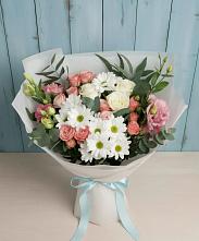 Букет цветов из:  Розы, Лизиантусы и Хризантемы #REPLACE_PRED# Букановской