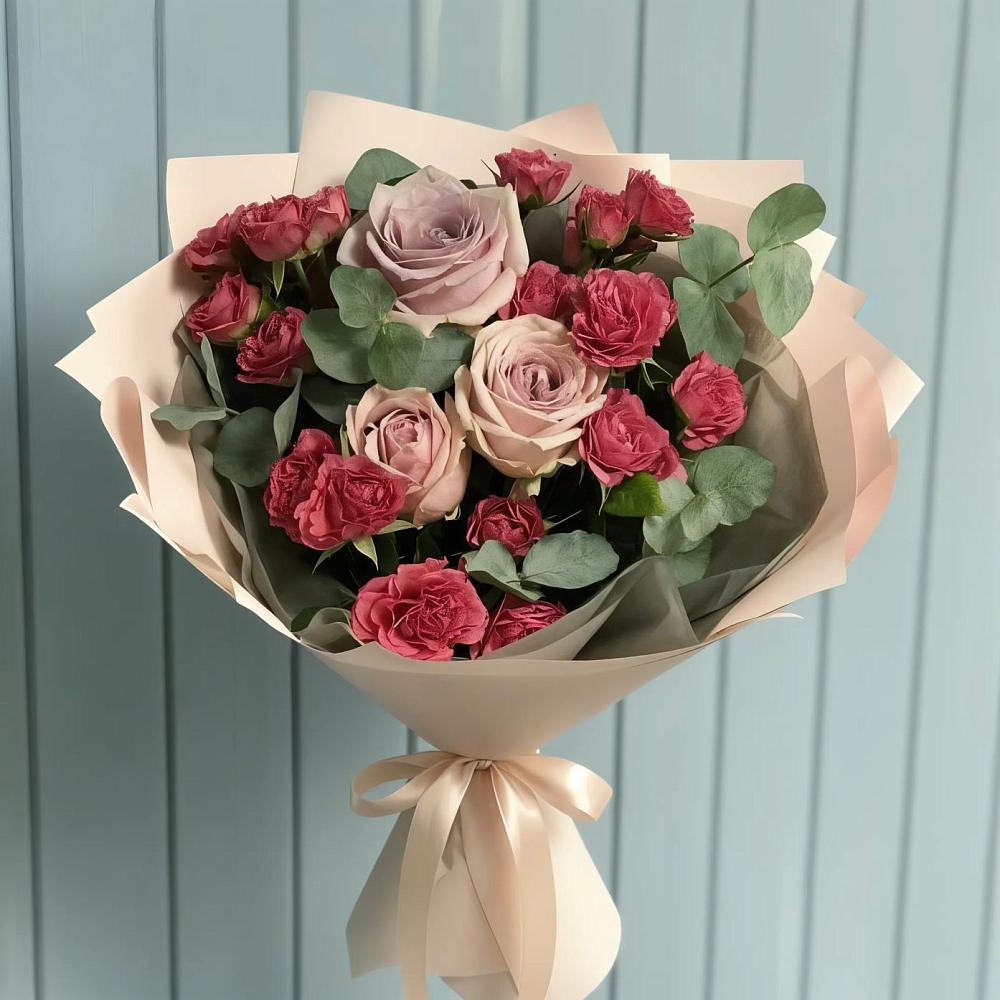 Букет цветов из: Гвоздики и Розы в Букановской