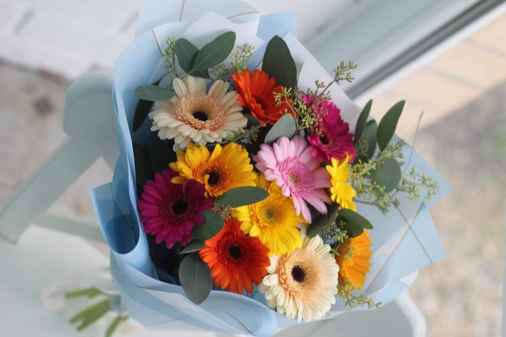 Букет цветов из: Герберы в Букановской