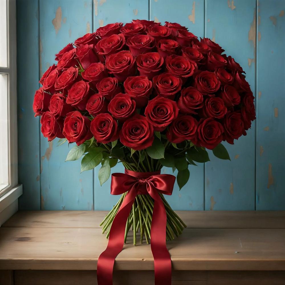 Букет Красные розы Блэк Меджик в Букановской