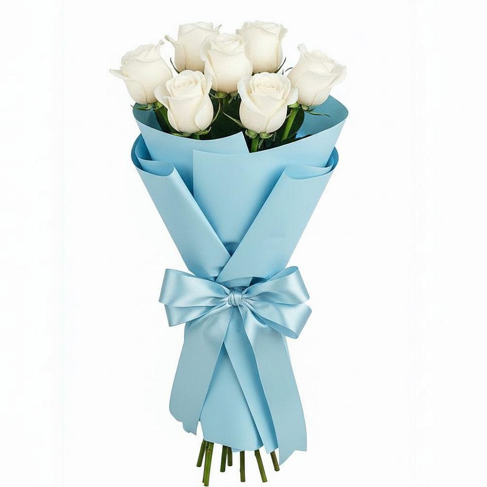 Букет 7 белых роз Проуд в Букановской