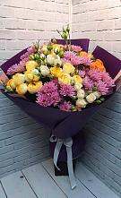 Букет цветов из:  Хризантемы и Розы в Букановской