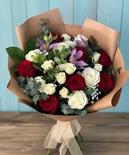 Букет цветов из:  Розы и Альстромерии в Букановской