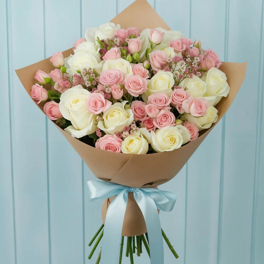 Букет цветов из: Розы в Букановской