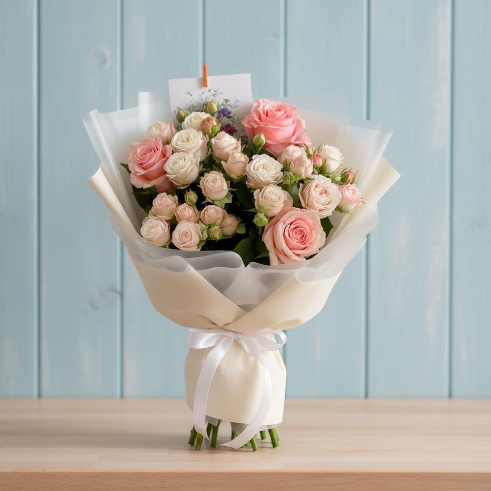 Букет цветов из: Розы в Букановской