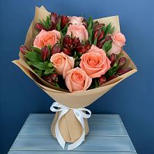 Букет цветов из:  Розы и Альстромерии в Букановской