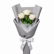 Букет 3 белые розы в Букановской