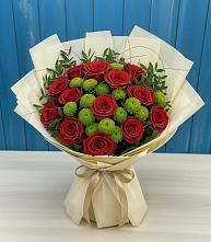 Букет цветов из:  Розы и Хризантемы в Букановской