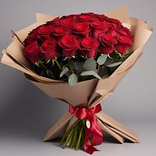 Букет 25 Красных роз Лотус в Букановской