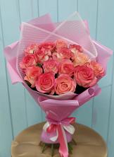 Букет 15 Розовых роз Равель в Букановской