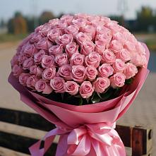 Букет 101 Розовая роза Хэвэн в Букановской